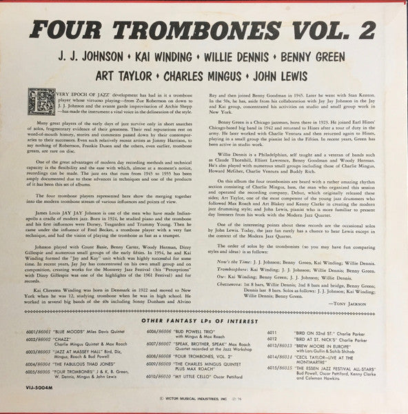 The Four Trombones - Four Trombones, Volume 2 (Vinyl, LP, Album, Li...
