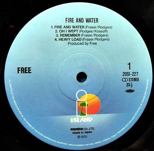 Free - Fire And Water (Vinyl, LP, Album, Reissue) Very Good (VG) / Very Good Plus (VG+)