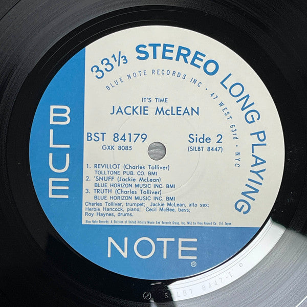 Jackie McLean - It's Time! (Vinyl, LP, Album, Reissue) Very Good Plus (VG+) / Very Good Plus (VG+)