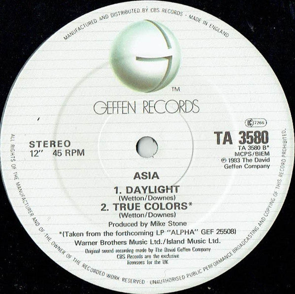 Asia (2) - Don't Cry (Vinyl, 12", 45 RPM) Very Good Plus (VG+) / Very Good (VG)