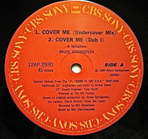 Bruce Springsteen - Cover Me (Vinyl, 12", 45 RPM, Single) Very Good Plus (VG+) / Very Good Plus (VG+)