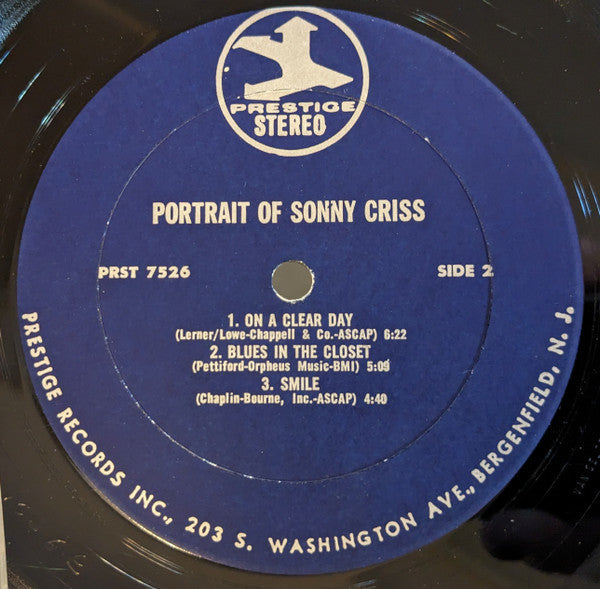 Sonny Criss - Portrait Of Sonny Criss (Vinyl, LP, Album, Stereo) Good Plus (G+) / Very Good Plus (VG+)