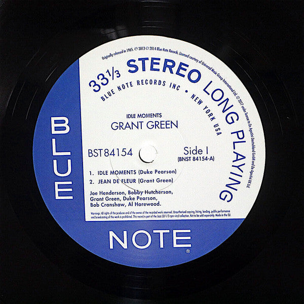 Grant Green - Idle Moments (Vinyl, LP, Album, Reissue, Stereo) Very Good (VG) / Very Good Plus (VG+)