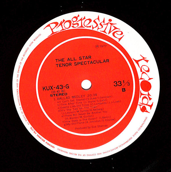 Scott Hamilton - The Progressive Records All Star Tenor Sax Spectacular (Vinyl, LP, Album) Very Good (VG) / Very Good (VG)