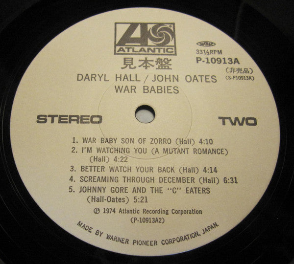 Daryl Hall & John Oates - War Babies (Vinyl, LP, Album, Promo, Reissue) Near Mint (NM or M-) / Very Good Plus (VG+)