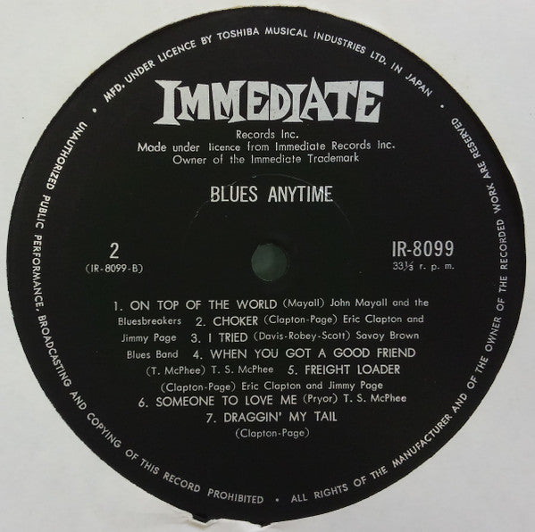 Various - Blues Anytime: An Anthology Of British Blues (Vinyl, LP, ...
