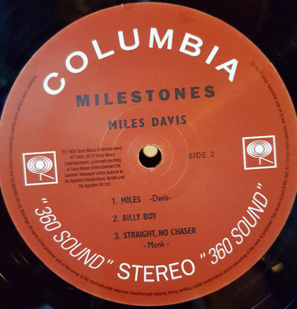 Miles Davis - Milestones (Vinyl, LP, Album, Reissue, Repress) Very Good Plus (VG+) / Near Mint (NM or M-)