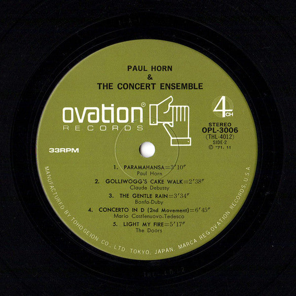 Paul Horn & The Concert Ensemble - Paul Horn & The Concert Ensemble (Vinyl, LP, Album, Quadraphonic) Very Good Plus (VG+) / Very Good Plus (VG+)