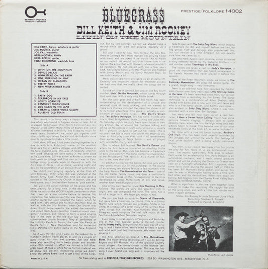Bill Keith - Livin' On The Mountain (Vinyl, LP, Album, Reissue) Good Plus (G+) / Very Good (VG)