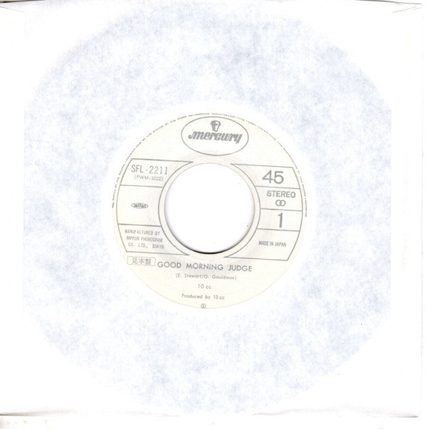 10cc - Good Morning Judge / I'm Not In Love (Vinyl, 7", 45 RPM, Single, Promo, Stereo) Very Good Plus (VG+) / Very Good (VG)