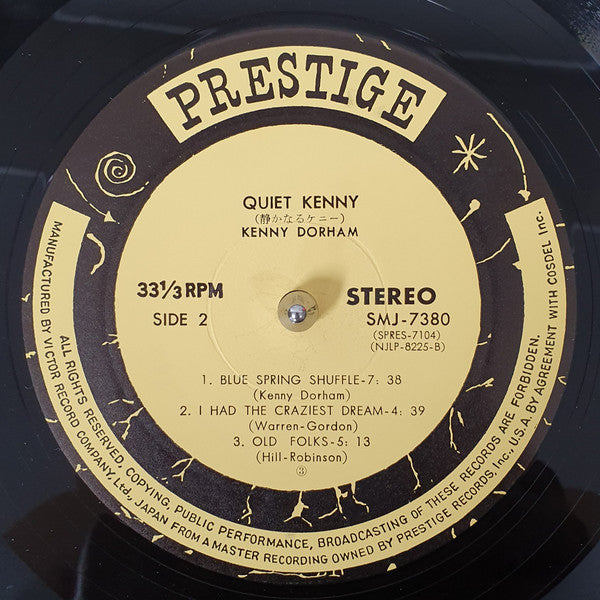 Kenny Dorham - Quiet Kenny (Vinyl, LP, Album, Reissue, Stereo) Very Good Plus (VG+) / Very Good Plus (VG+)