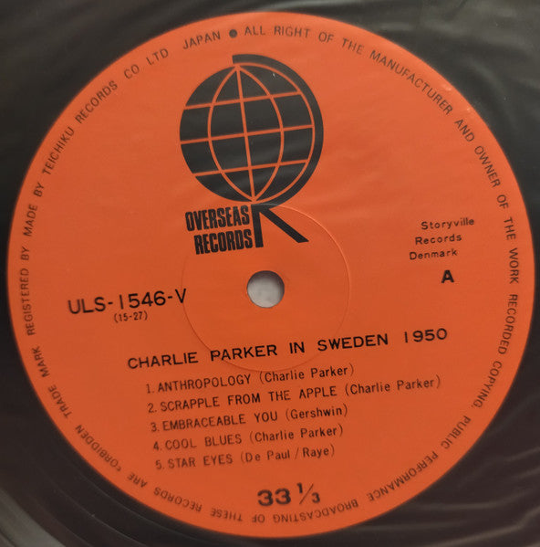 Charlie Parker - In Sweden 1950 (Vinyl, LP, Album, Reissue)