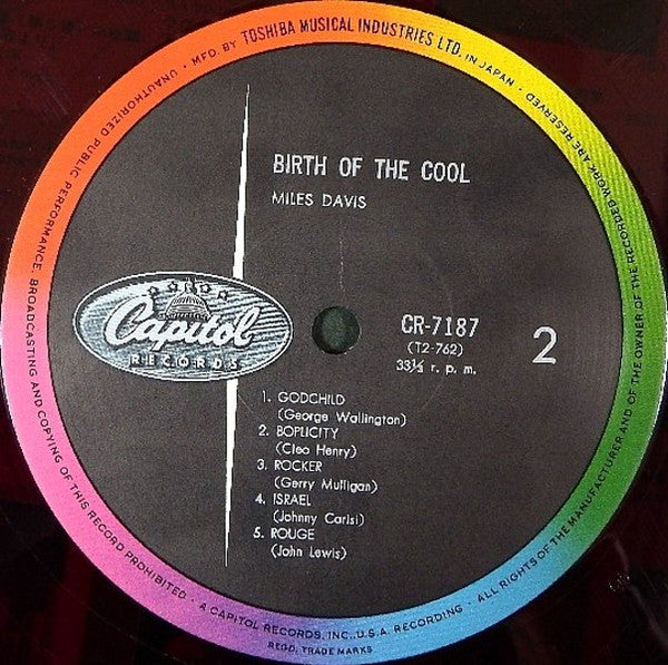 Miles Davis - Birth Of The Cool (Vinyl, LP, Album, Compilation, Mono) Very Good Plus (VG+) / Very Good (VG)