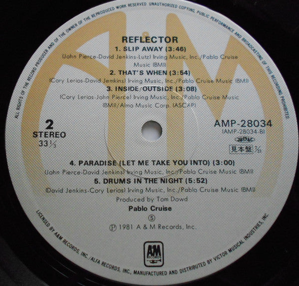 Pablo Cruise - Reflector (Vinyl, LP, Album, Promo)