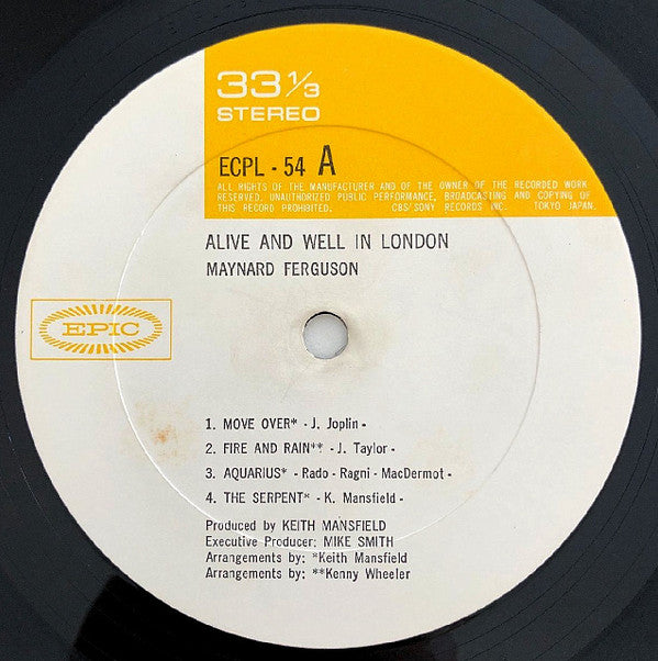 Maynard Ferguson - Alive & Well In London (Vinyl, LP, Album)
