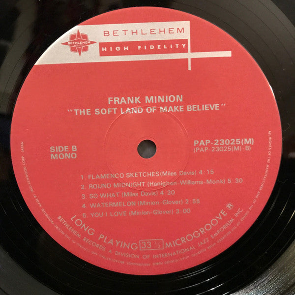 Frank Minion - The Soft Land Of Make Believe (Introduction To Black Opium Street) (Vinyl, LP, Reissue, Mono) Near Mint (NM or M-) / Very Good Plus (VG+)