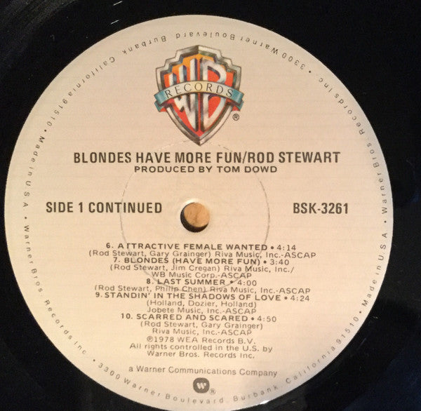 Rod Stewart - Blondes Have More Fun (Vinyl, LP, Album) Very Good (VG) / Very Good (VG)
