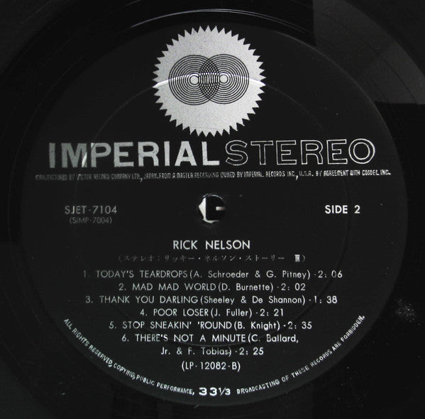 Ricky Nelson (2) - Album Seven By Rick (Vinyl, LP, Album, Stereo) Good Plus (G+) / Very Good (VG)