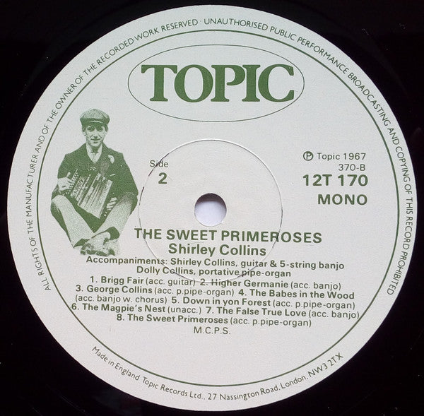 Shirley Collins - The Sweet Primeroses (Vinyl, LP, Album, Reissue, Mono) Very Good (VG) / Very Good Plus (VG+)