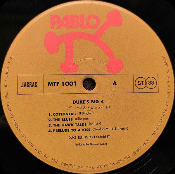 Duke Ellington - Duke's Big 4 (Vinyl, LP, Album) Very Good Plus (VG+) / Very Good (VG)