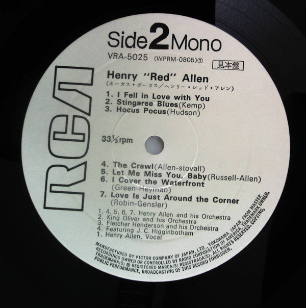 Henry "Red" Allen - Henry Red Allen (Vinyl, LP, Compilation, Promo) Near Mint (NM or M-) / Very Good (VG)