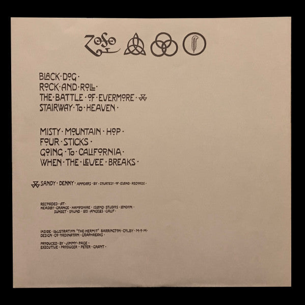 Led Zeppelin - IV = レッド・ツェッペリン IV (Vinyl, LP, Album, Reissue, Stereo) Very Good Plus (VG+) / Very Good Plus (VG+)