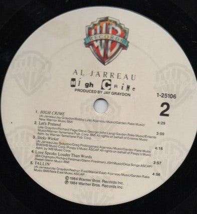 Al Jarreau - High Crime (Vinyl, LP, Album) Very Good Plus (VG+) / Very Good Plus (VG+)