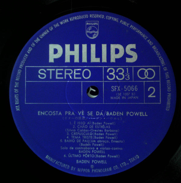 Baden Powell - Encosta Pra Vé Se Dá (Vinyl, LP, Album, Reissue) Very Good Plus (VG+) / Very Good Plus (VG+)