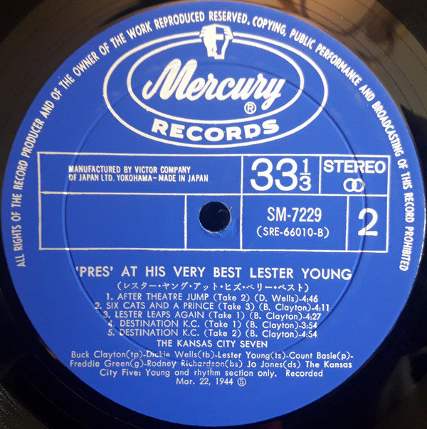 Lester Young - "Pres" At His Very Best (Vinyl, LP, Compilation) Very Good (VG) / Very Good Plus (VG+)