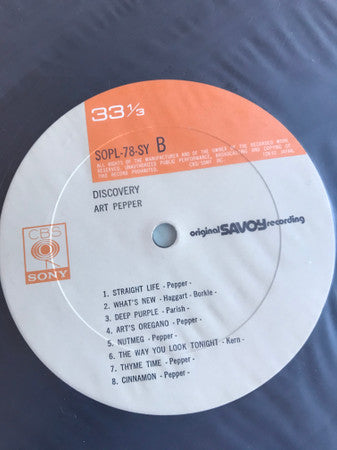Art Pepper - Discovery (Vinyl, LP) Very Good (VG) / Very Good Plus (VG+)