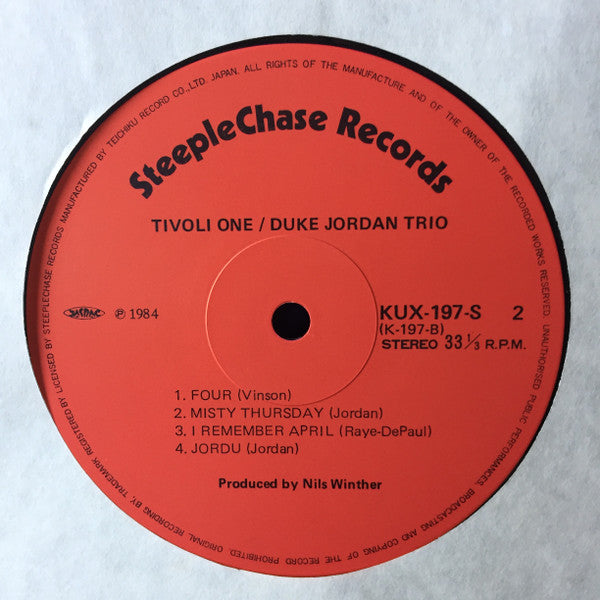 Duke Jordan Trio - Tivoli One (Vinyl, LP, Album) Near Mint (NM or M-) / Very Good Plus (VG+)