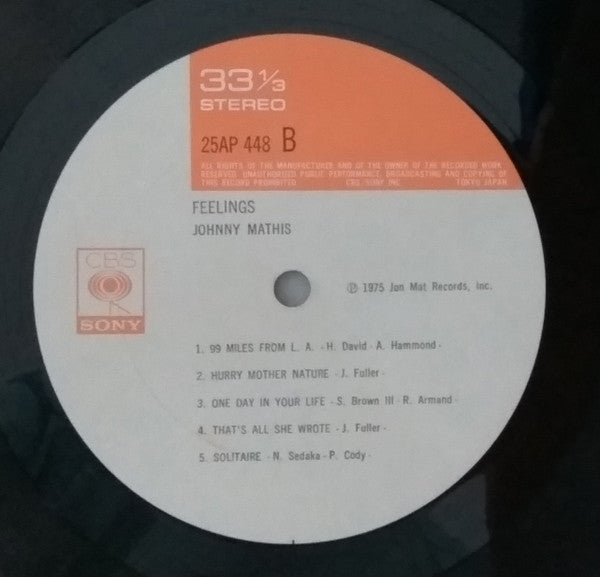 Johnny Mathis - Feelings (Vinyl, LP, Album, Stereo) Good Plus (G+) / Very Good Plus (VG+)