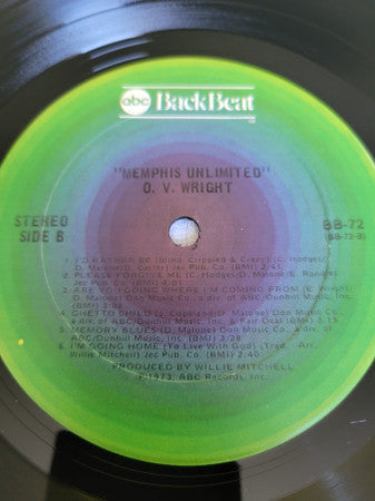 O.V. Wright - Memphis Unlimited (Vinyl, LP, Stereo) Good Plus (G+) / Very Good (VG)
