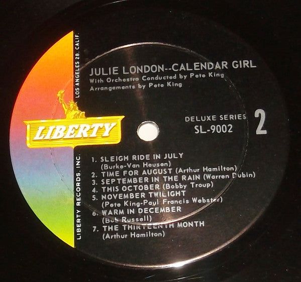 Julie London - Calendar Girl (Vinyl, LP, Repress, Mono) Very Good (VG) / Good (G)