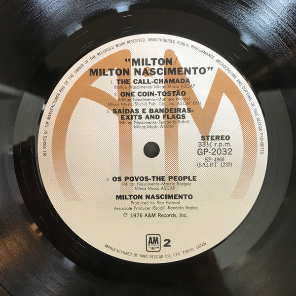 Milton Nascimento - Milton (Vinyl, LP, Album) Very Good (VG) / Very Good (VG)