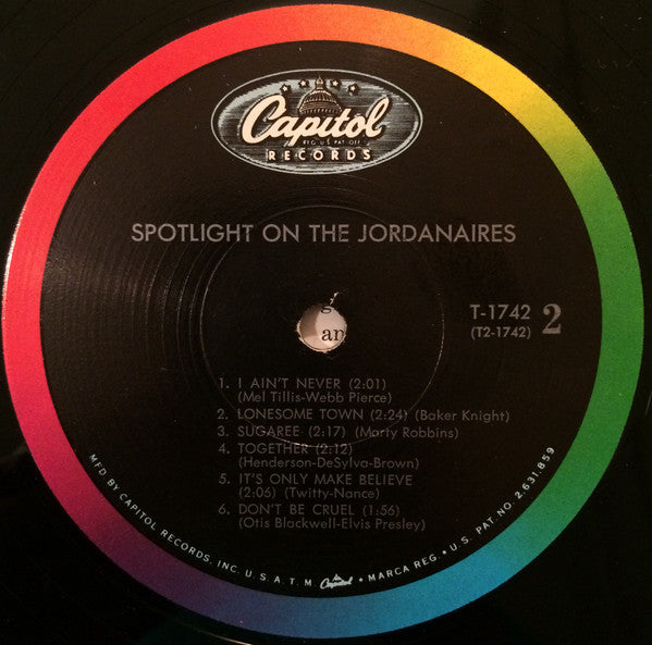 The Jordanaires - Spotlight On The Jordanaires (Vinyl, LP, Mono) Very Good (VG) / Good (G)