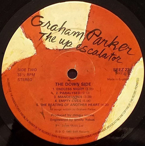 Graham Parker And The Rumour - The Up Escalator (Vinyl, LP, Album, Stereo) Very Good Plus (VG+) / Very Good (VG)