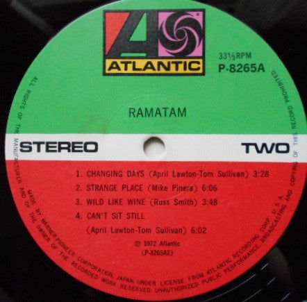 Ramatam - Ramatam (Vinyl, LP, Album) Very Good Plus (VG+) / Very Good Plus (VG+)
