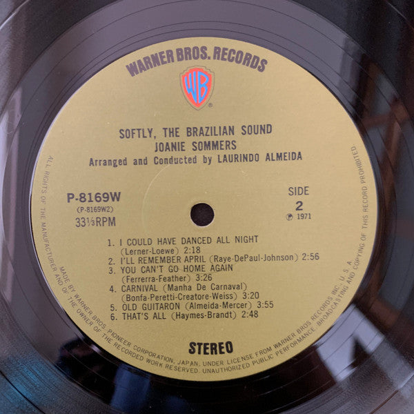 Joanie Sommers - Softly, The Brazilian Sound (Vinyl, LP, Album) Very Good (VG) / Very Good (VG)