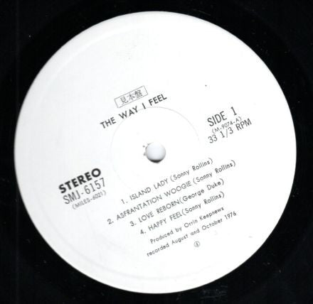 Sonny Rollins - The Way I Feel (Vinyl, LP, Album, Promo)