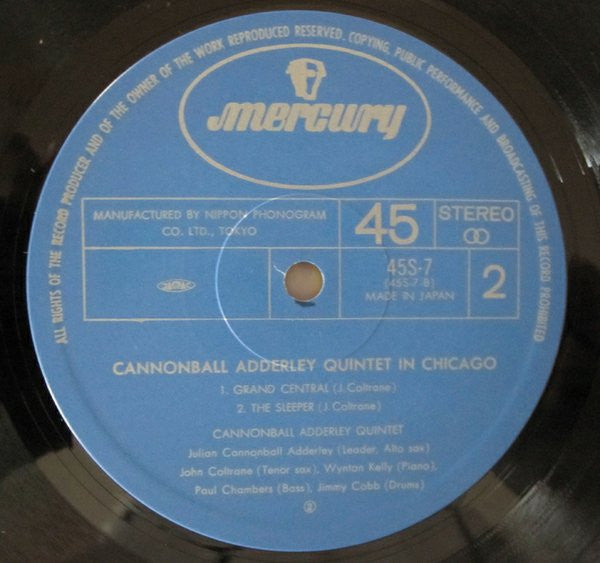 The Cannonball Adderley Quintet - In Chicago (Vinyl, LP, Album, 45 RPM, Stereo) Very Good Plus (VG+) / Very Good Plus (VG+)