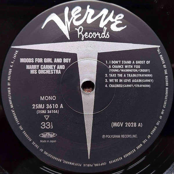 Harry Carney And His Orchestra - Moods For Girl And Boy (Vinyl, LP, Album, Reissue, Mono) Very Good Plus (VG+) / Very Good Plus (VG+)