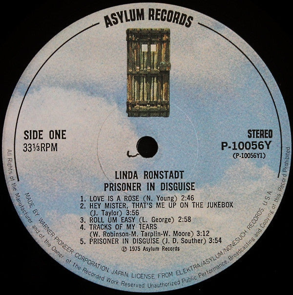 Linda Ronstadt - Prisoner In Disguise (Vinyl, LP, Album) Very Good Plus (VG+) / Very Good (VG)