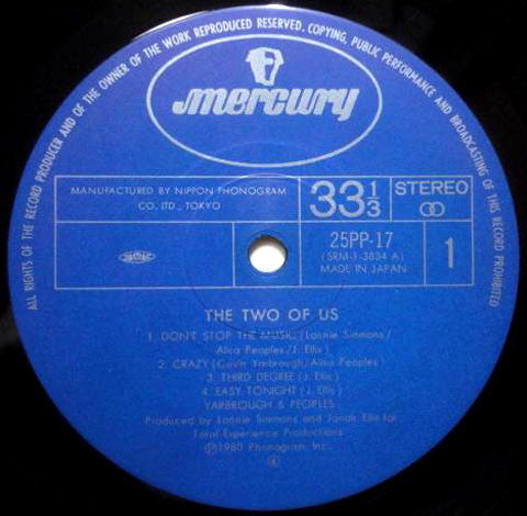 Yarbrough & Peoples - The Two Of Us (Vinyl, LP, Album)