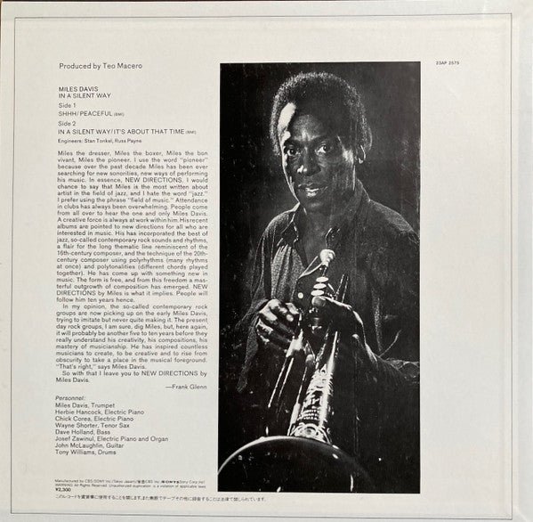 Miles Davis - In A Silent Way (Vinyl, LP, Album, Reissue) Very Good Plus (VG+) / Fair (F)