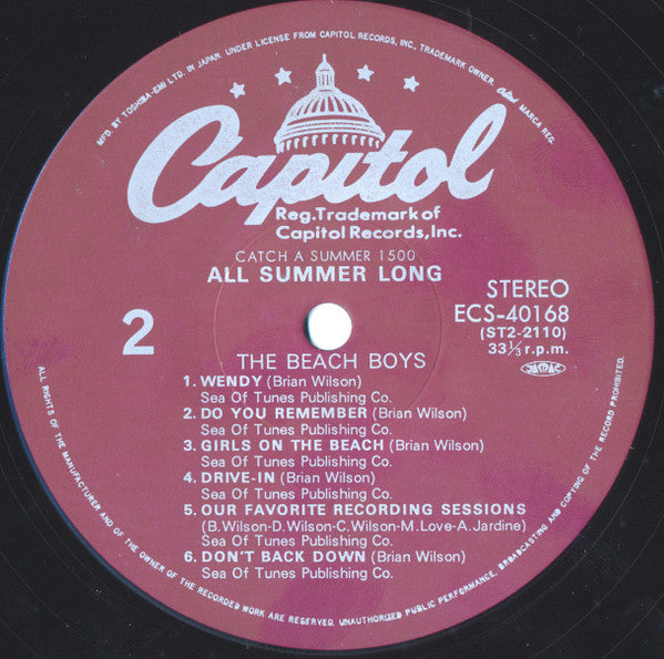 The Beach Boys - All Summer Long (Vinyl, LP, Album, Reissue) Very Good Plus (VG+) / Good Plus (G+)
