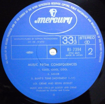 Godley & Creme - Music From Consequences (Vinyl, LP, Compilation) Very Good Plus (VG+) / Very Good Plus (VG+)
