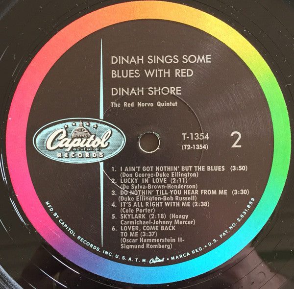 Dinah Shore - Dinah Sings Some Blues With Red (Vinyl, LP, Mono) Good Plus (G+) / Very Good (VG)