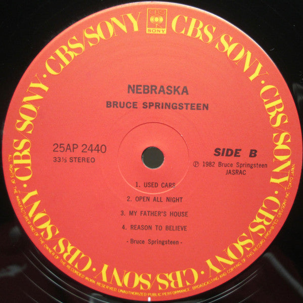 Bruce Springsteen - Nebraska (Vinyl, LP, Album, Reissue, Stereo)