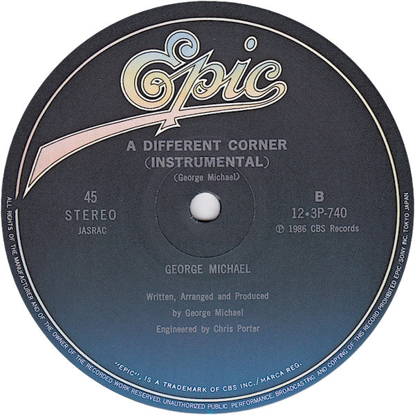 George Michael - A Different Corner (Vinyl, 12", 45 RPM) Very Good Plus (VG+) / Very Good Plus (VG+)